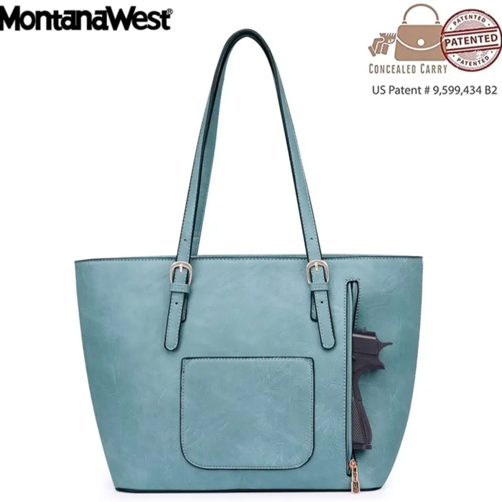 Blue Montana West Totes Large Purse Shoulder Handbag with Wallet Set 3 … - Picture 2 of 6